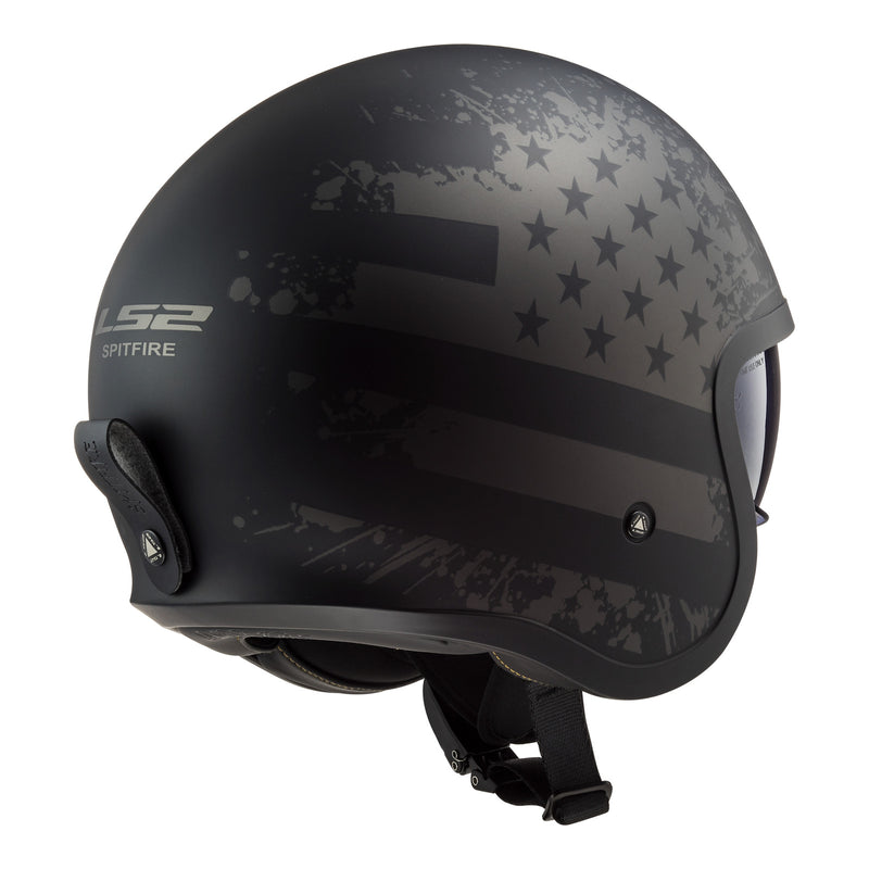 Load image into Gallery viewer, LS2 OF599 Spitfire II Flag Helmet - Matte Black 06
