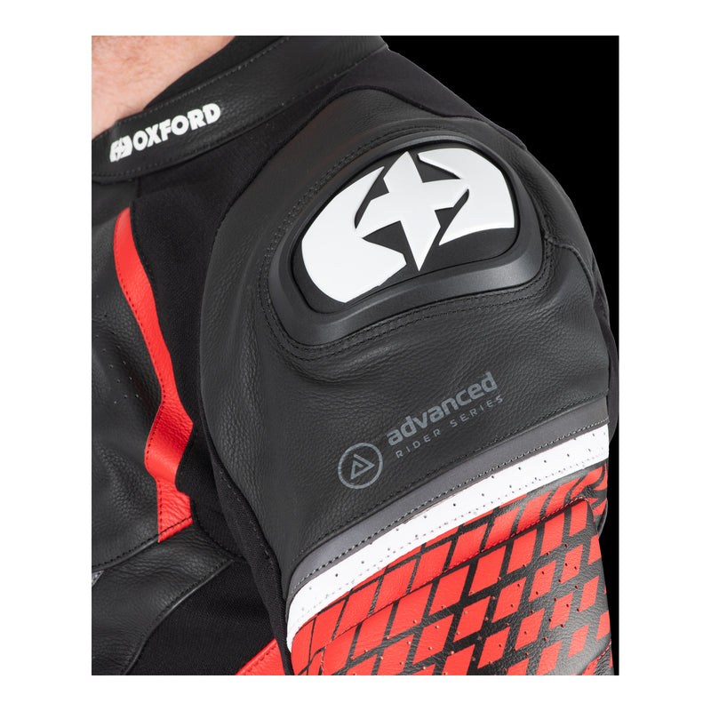 Load image into Gallery viewer, Oxford Nexus 1.0 Leather Men's Jacket - Black / Red
