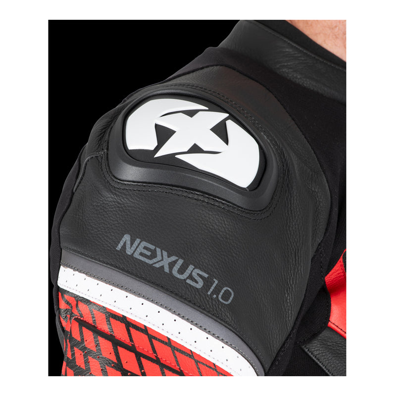 Load image into Gallery viewer, Oxford Nexus 1.0 Leather Men's Jacket - Black / Red
