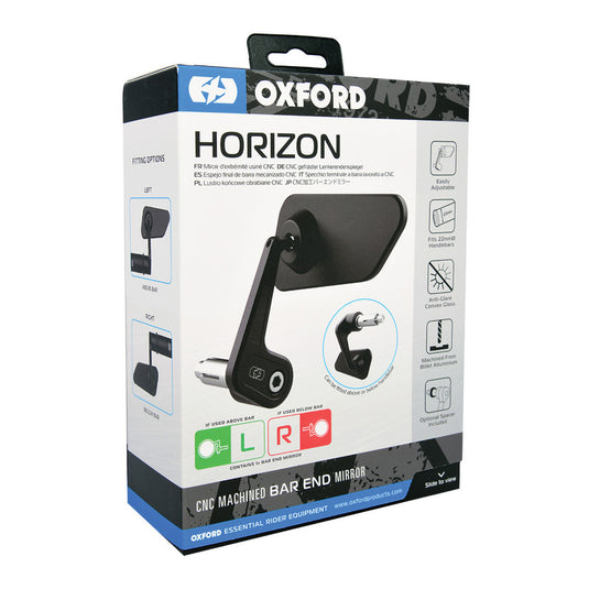 Oxford Horizon Billet Alloy Bar End Mirror Left - Black