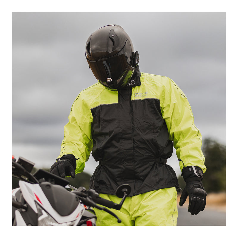 Load image into Gallery viewer, Oxford Rainseal Over Jacket - Black / Fluro
