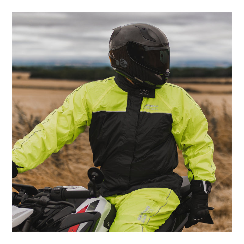 Load image into Gallery viewer, Oxford Rainseal Over Jacket - Black / Fluro
