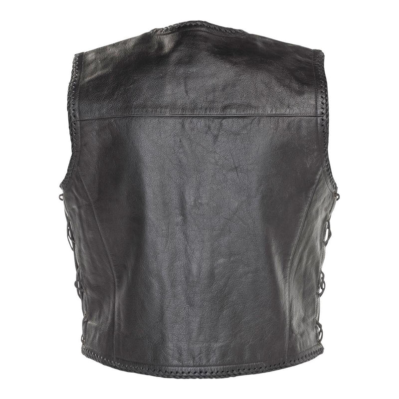 Load image into Gallery viewer, Richa Gilet Sadic Leather Vest with Laces - Black
