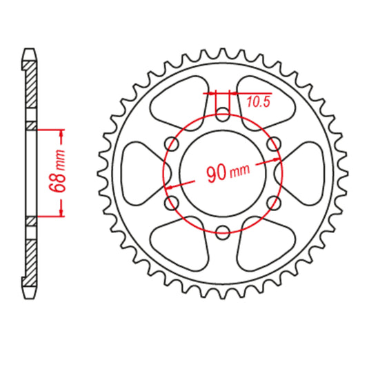 MTX 1224 Steel Rear Sprocket 