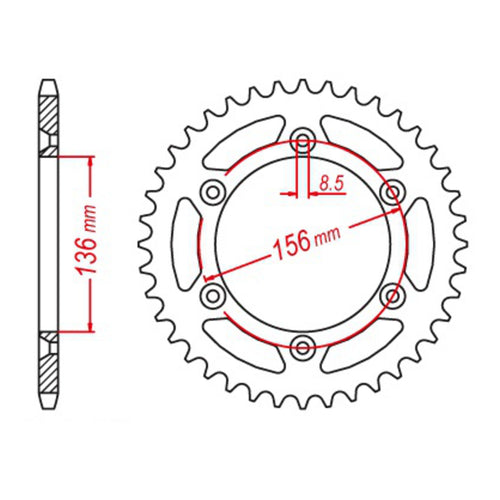 MTX 822 Hornet Lightweight Steel Rear Sprocket 