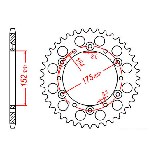 Rear Sprocket OE Steel 853 45T 