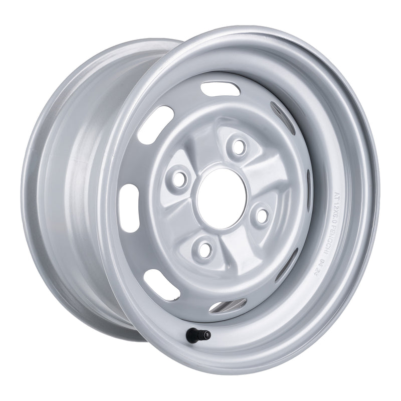 Load image into Gallery viewer, Whites ATV/UTV Steel Rim 12x6 Honda Front 4/110 +25 - Silver

