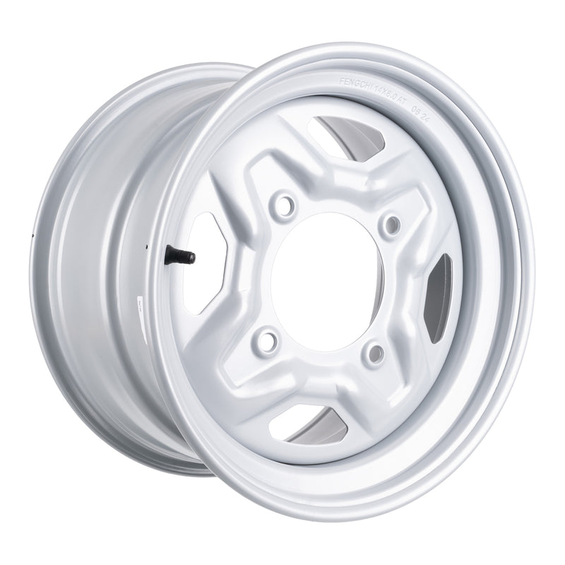 Load image into Gallery viewer, Whites ATV/UTV Steel Rim 14x8 Polaris Rear 4/156 +63.5 - Silver
