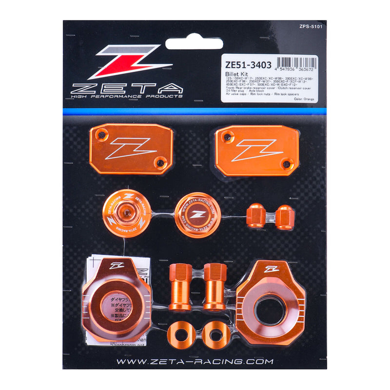 Load image into Gallery viewer, Zeta Billet Kit - KTM EXC / EXC-F - Orange
