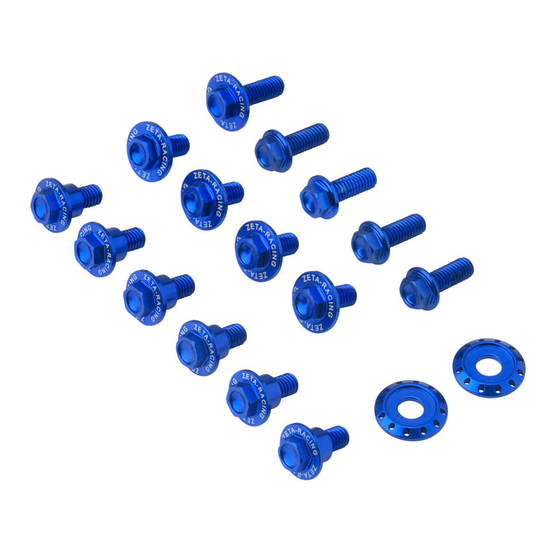 Load image into Gallery viewer, Zeta Aluminum Bolt Set Plastics Yamaha YZ125/250 '08- 17 pcs - Blue
